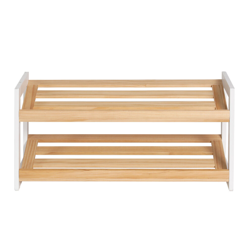 Shoe Rack 2 Tier 6 Pairs White Kara Price