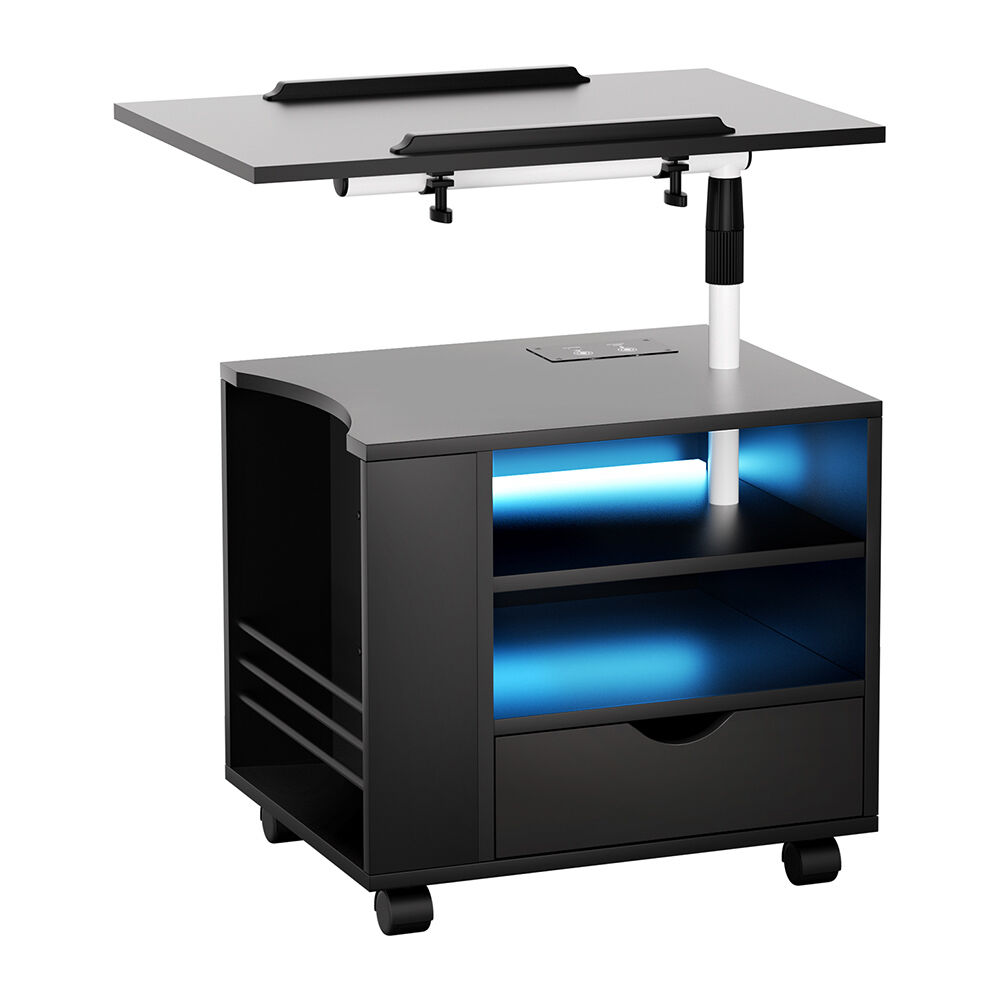 Bedside Table USB Charging with LED Adjustable Laptop Tray - TALA Price