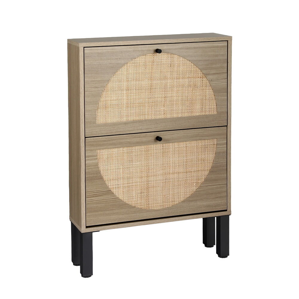 Shoe Cabinet 2 Drawers Rattan 6 Pairs Price