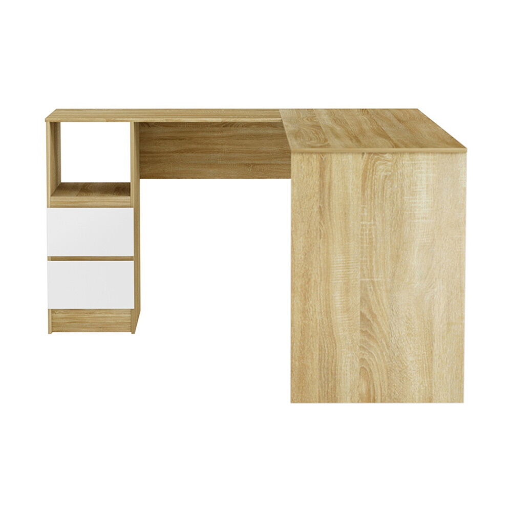 Computer Desk Drawer Cabinet L-Shape Oak 136CM Price