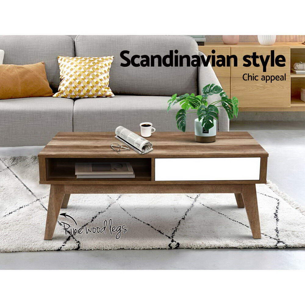 Coffee Table 2 Drawers Walnut Serena Price
