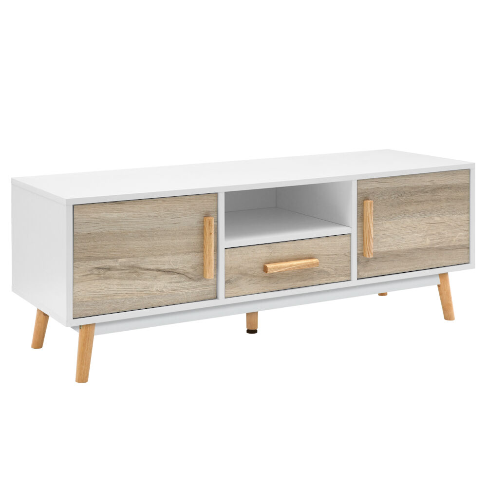 Wooden Entertainment Unit - White & Wood Price