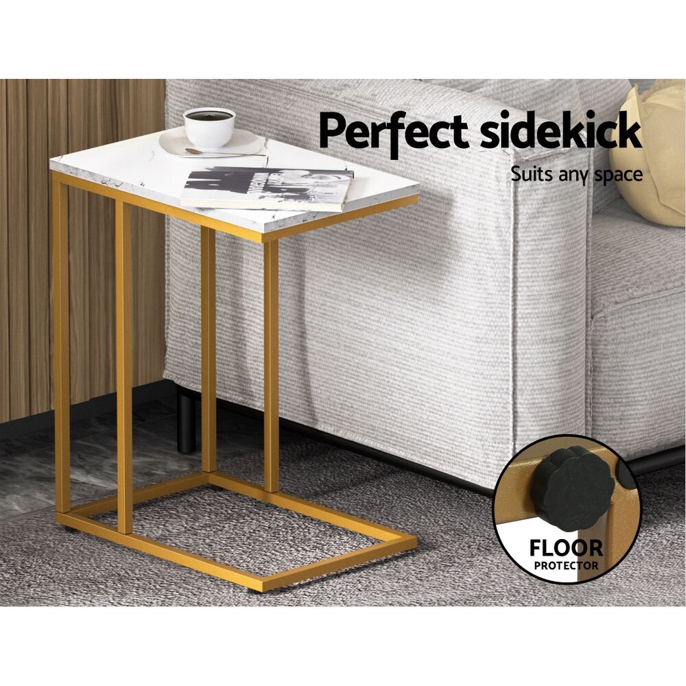 Coffee Table Side Table Marble Effect Emma Price