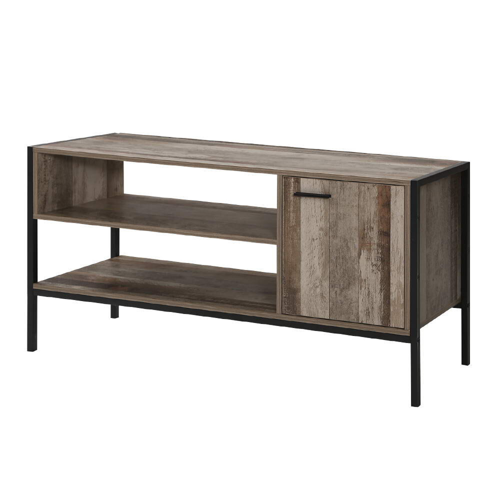 Tukwila TV Cabinet Entertainment Unit Stand Storage Wood Industrial Rustic 124cm Price