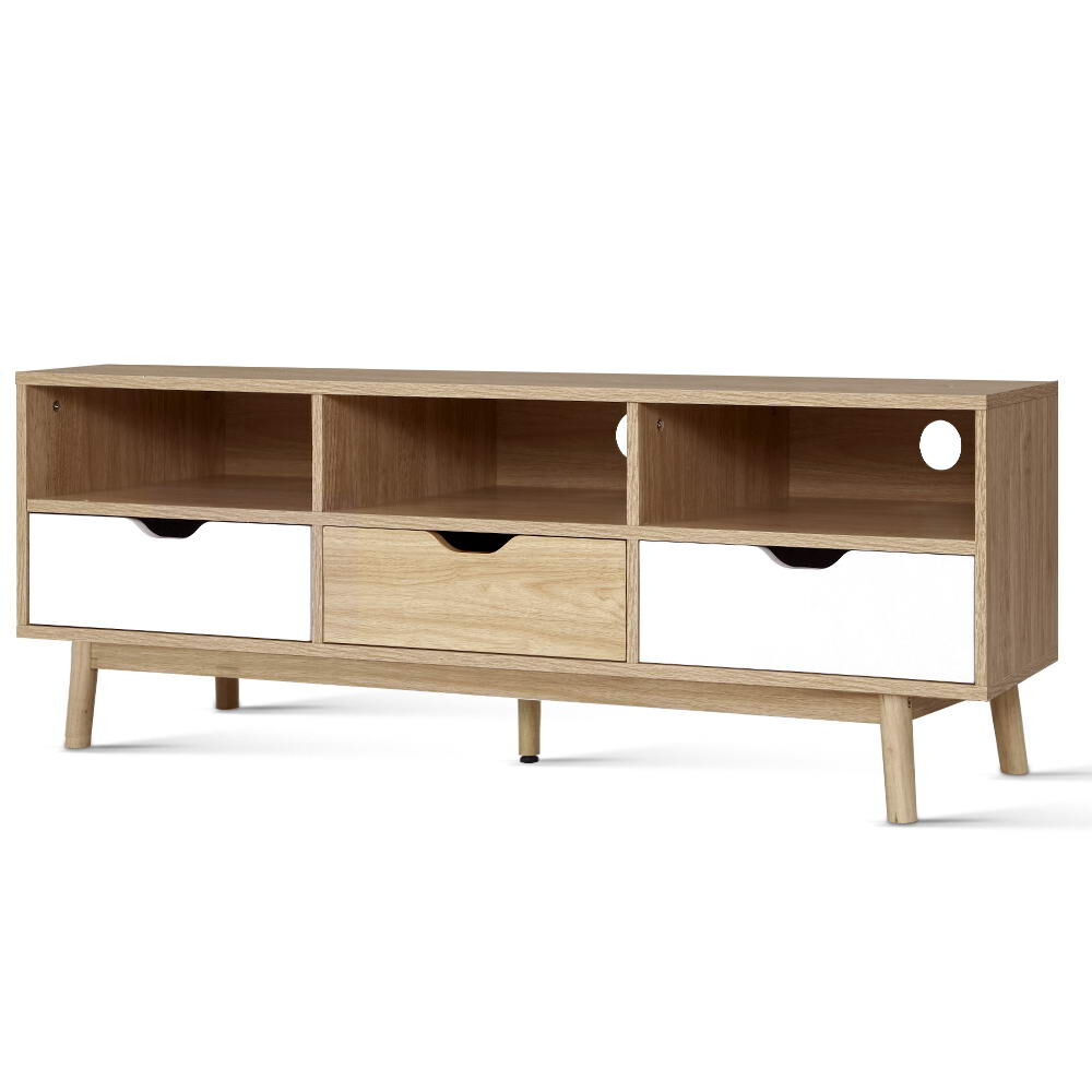 Neston TV Cabinet Entertainment Unit Stand Wooden Storage 140cm Scandinavian Price