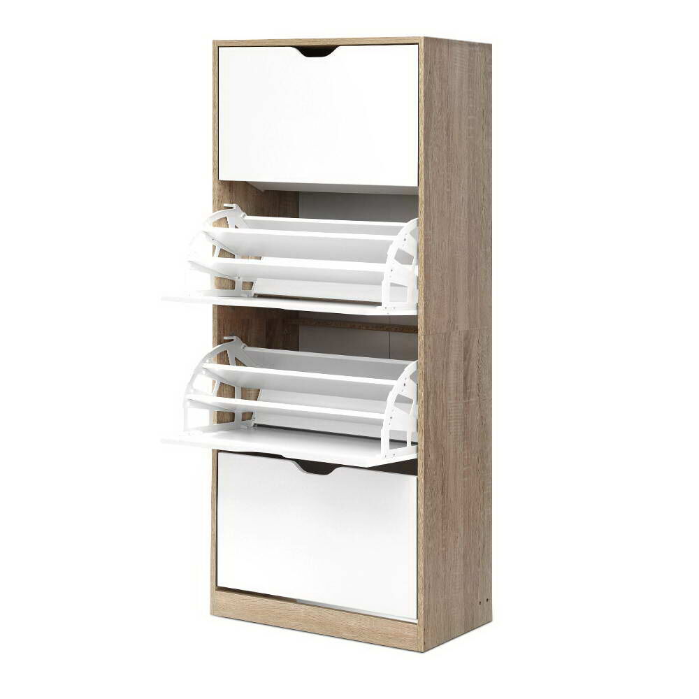 Shoe Rack Cabinet 60 Pairs 4-tier White Elen Price