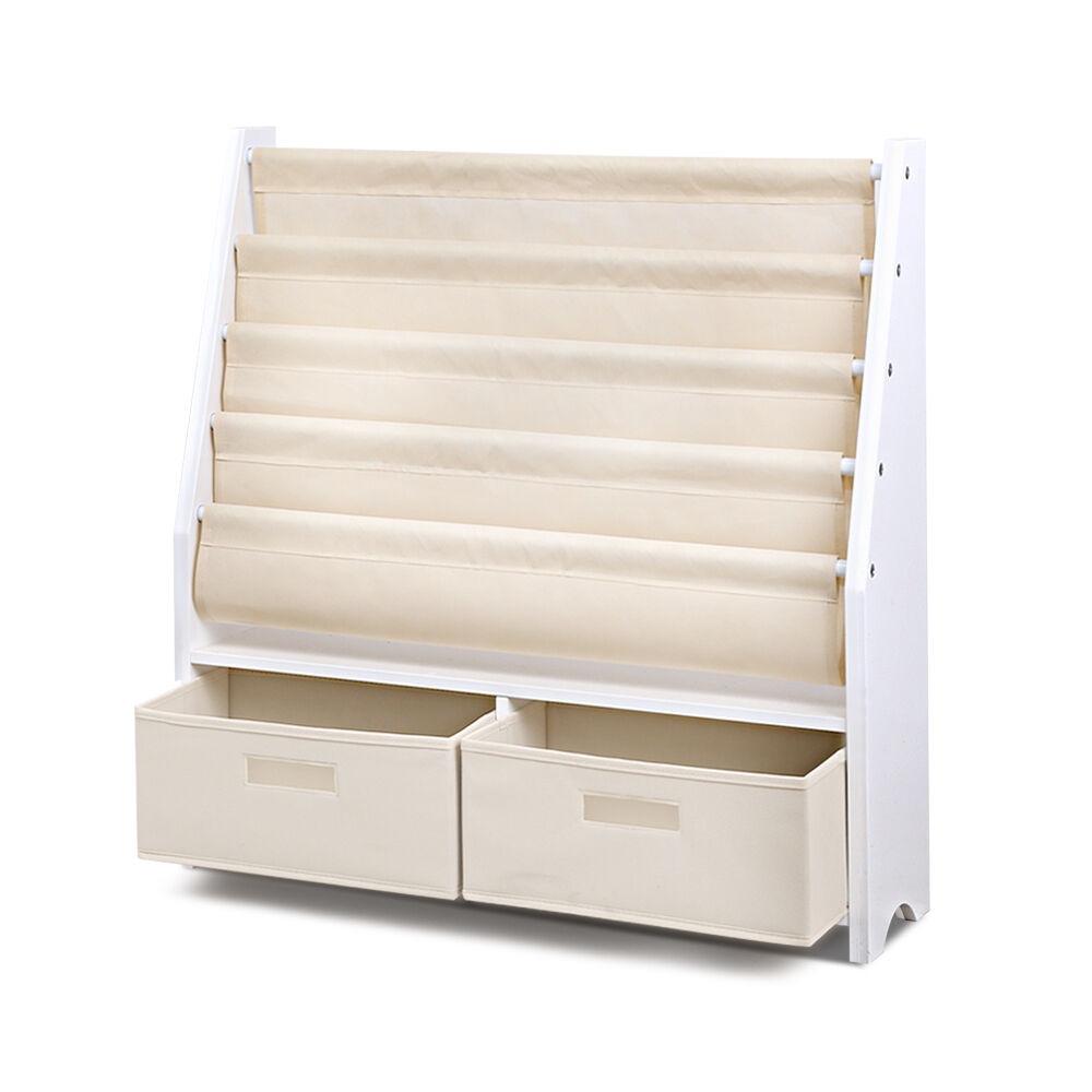 4 Tiers Kids Bookshelf Magazine Rack Children Bookcase Organiser Drawer Price