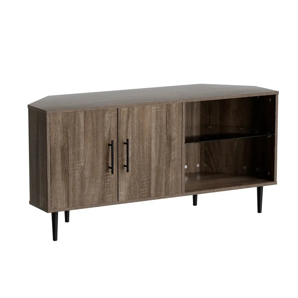 Corner Entertainment Unit Stand TV Cabinet Open Storage Shelf 120CM Price