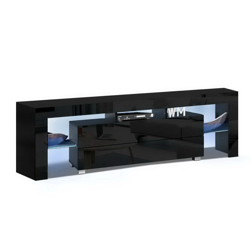 Entertainment Unit TV Cabinet LED 160cm Black Elo Price