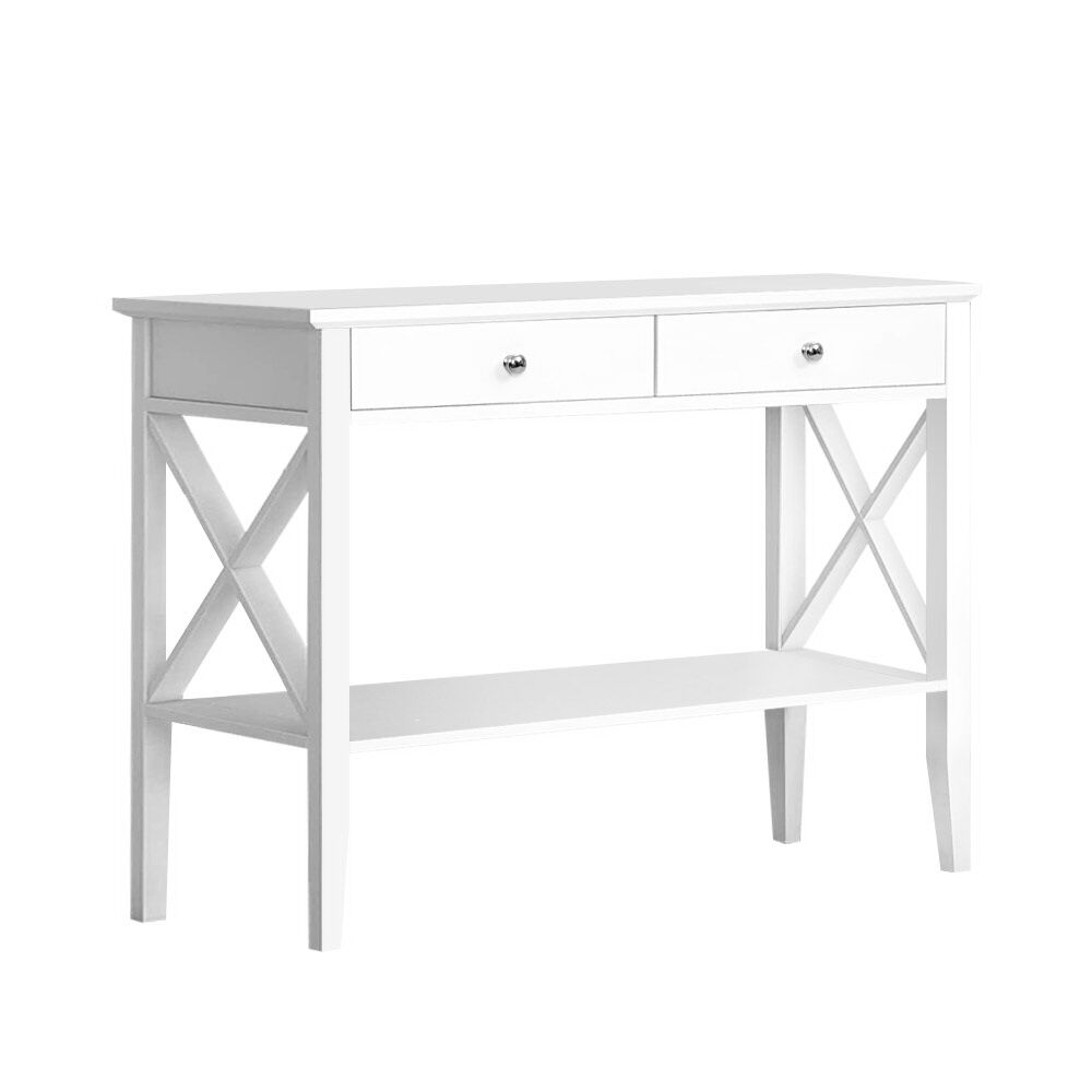 Console Table 2 Drawers 100CM White Chole Price