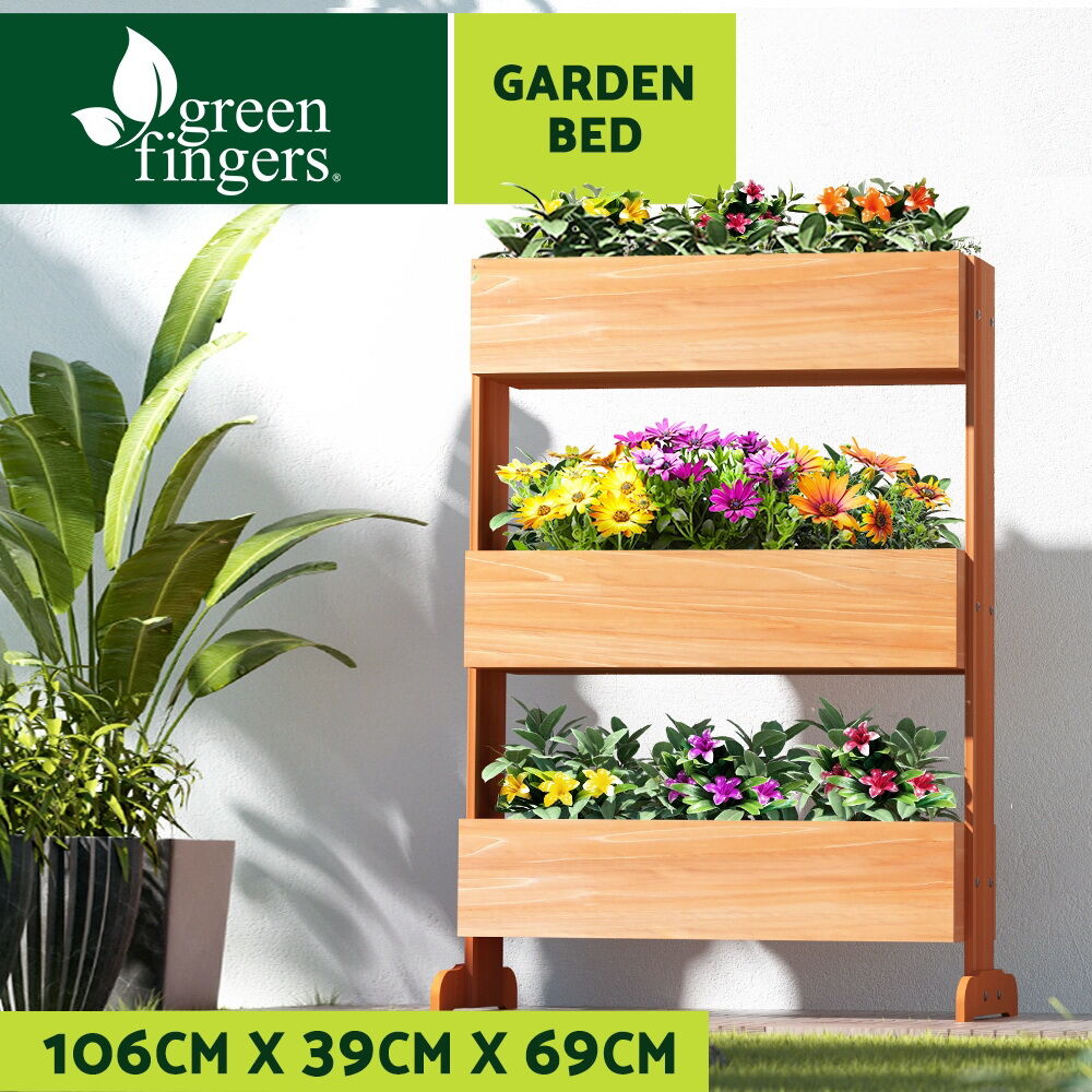 Green Fingers Garden Bed Elevated 69x39x106cm Wooden Planter Box Container Herb Price