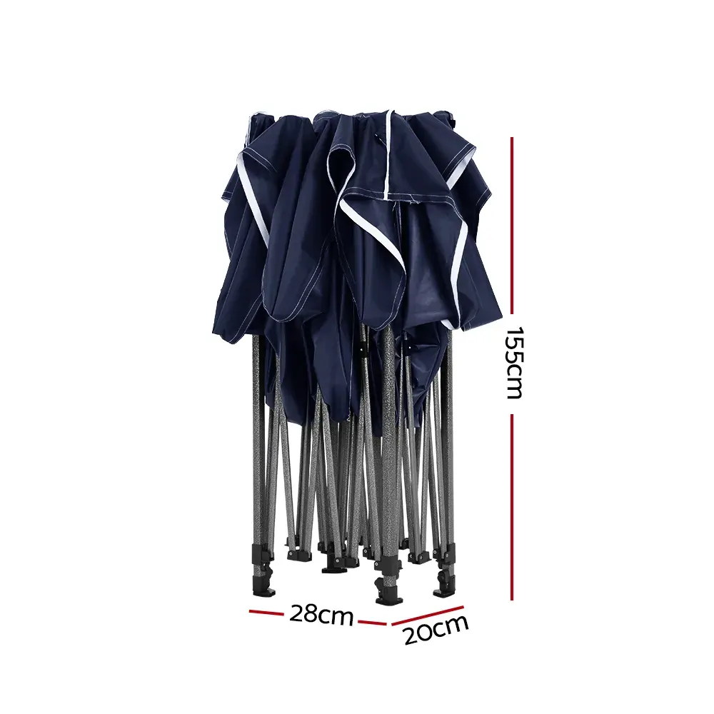 Gazebo Pop Up 3x4.5m w/Base Podx4 Marquee Folding Outdoor Wedding Camping Tent Shade Canopy Navy Price