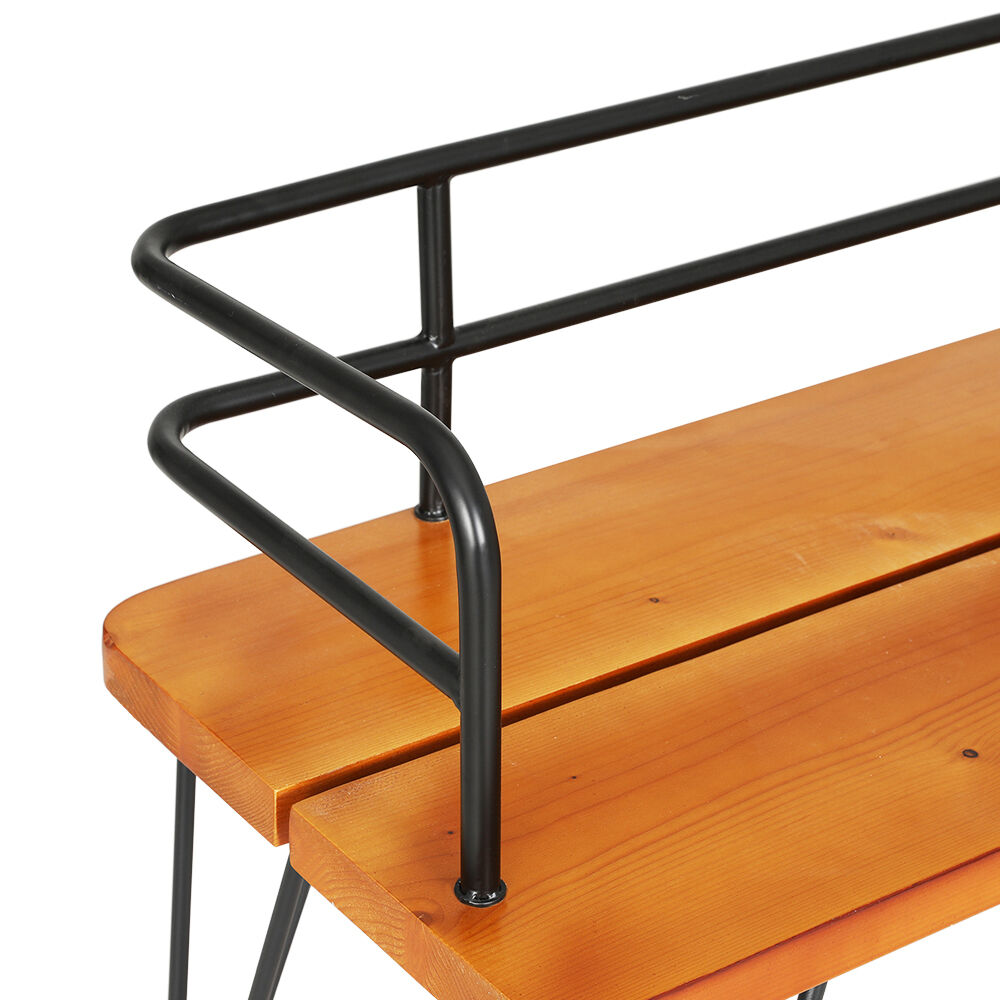 Outdoor Garden Bench Seat 122cm Wooden Steel 3 Seater Patio Furniture Price