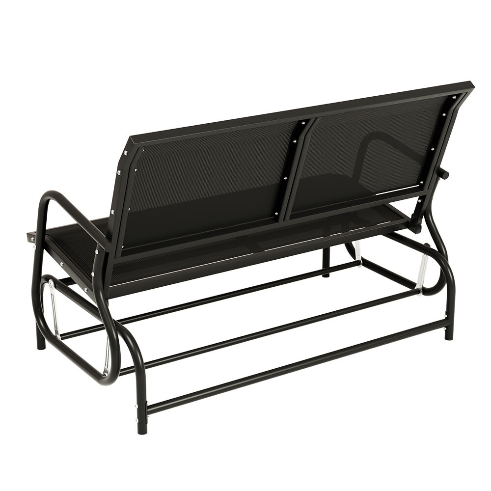 Outdoor Garden Bench Seat Swing Glider Rocking 2 Seater Patio Furniture Black Price