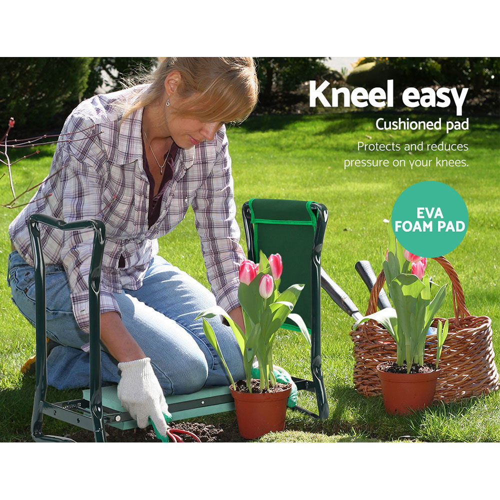 Gardeon Garden Kneeler 3-in-1 Padded Seat Stool Outdoor Bench Knee Pad Foldable Price