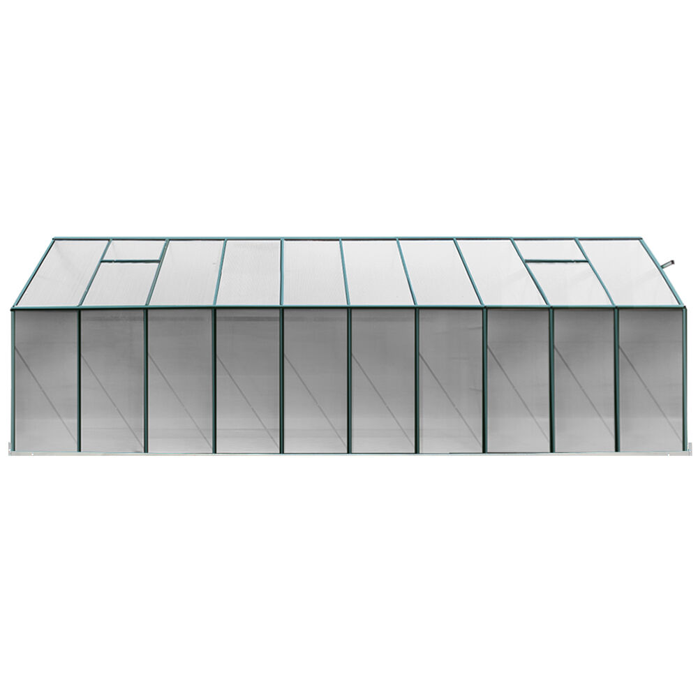 Greenhouse 6.3x2.44x2.1M Aluminium Polycarbonate Green House Garden Shed Price