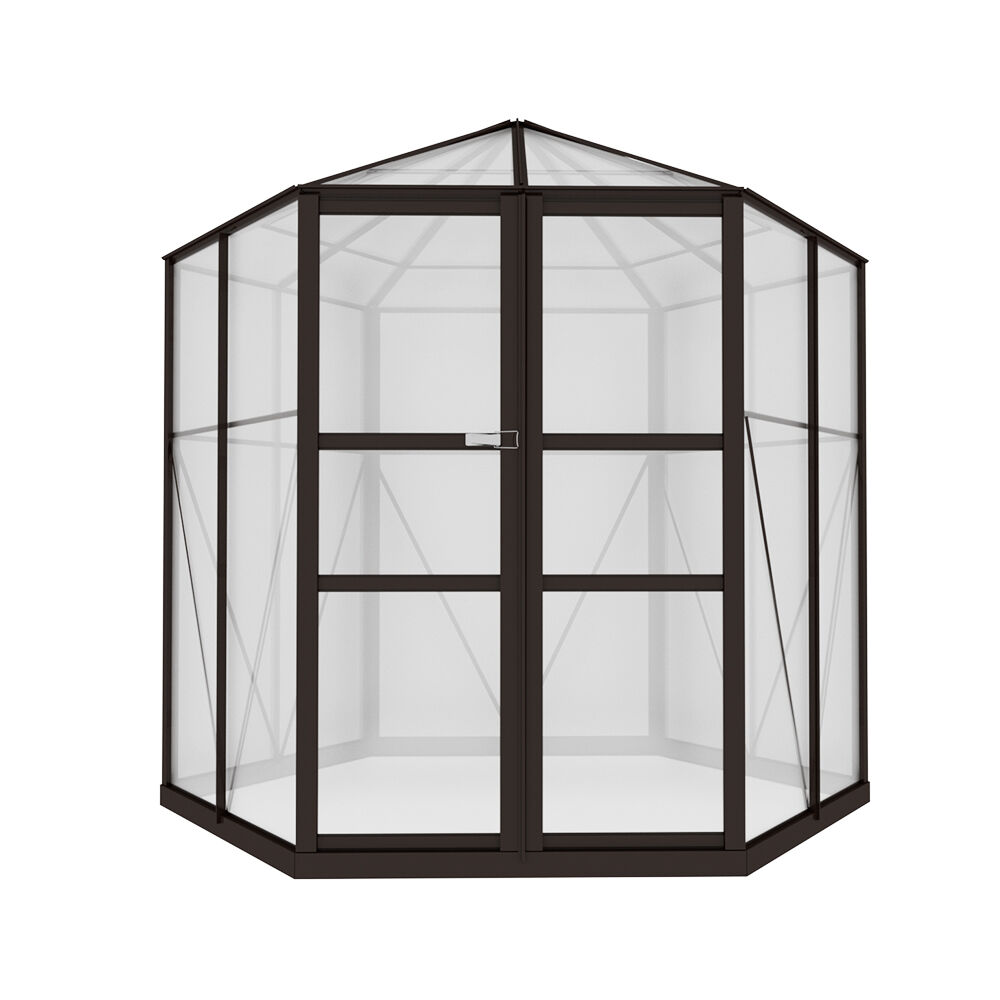Greenhouse 2.4x2.1x2.32M Aluminium Polycarbonate Green House Garden Shed Price