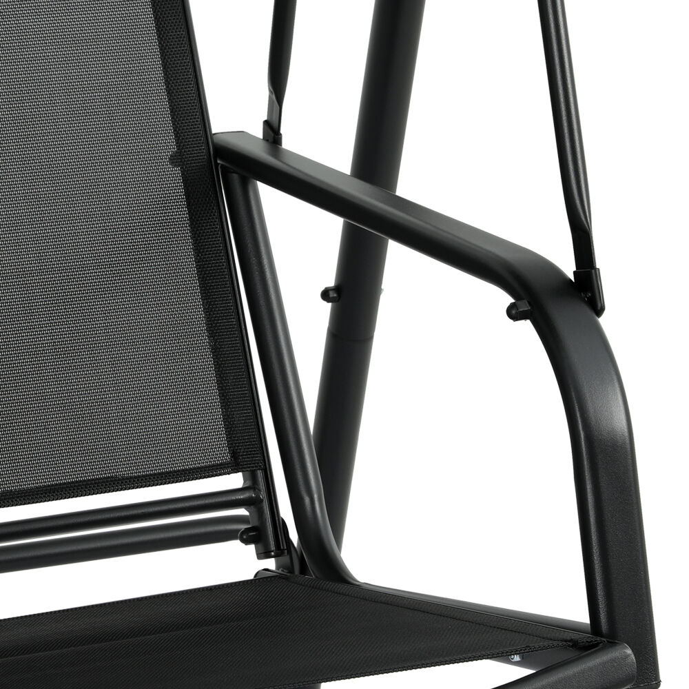 Gardeon Outdoor Swing Chair Garden Bench Furniture Canopy 2 Seater Black Price