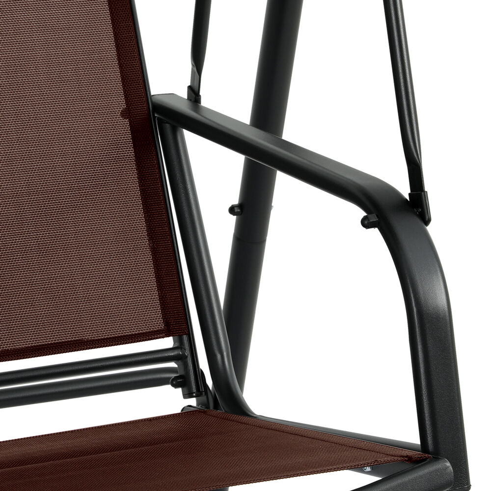 Outdoor Swing Chair Garden Bench Furniture Canopy 2 Seater Brown Price