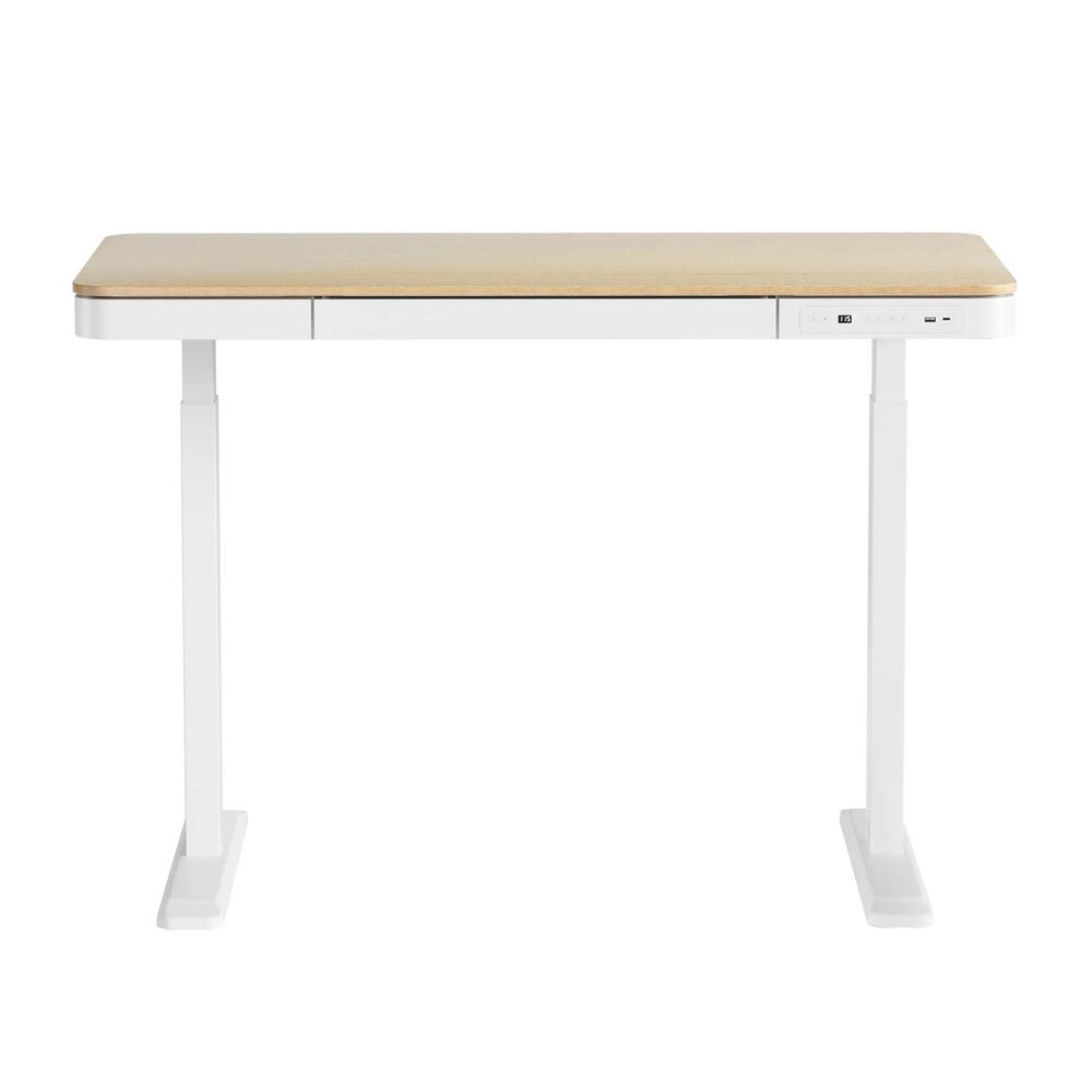 Standing Desk Motorised Electric Dual Motor Draw 120CM Oak Price