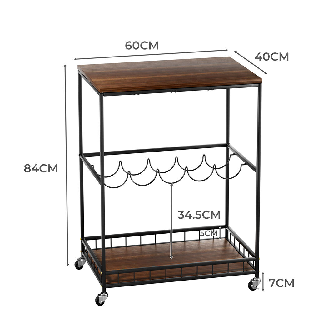 Wooden Bar Cart Drinks Trolley 3 Tire Price