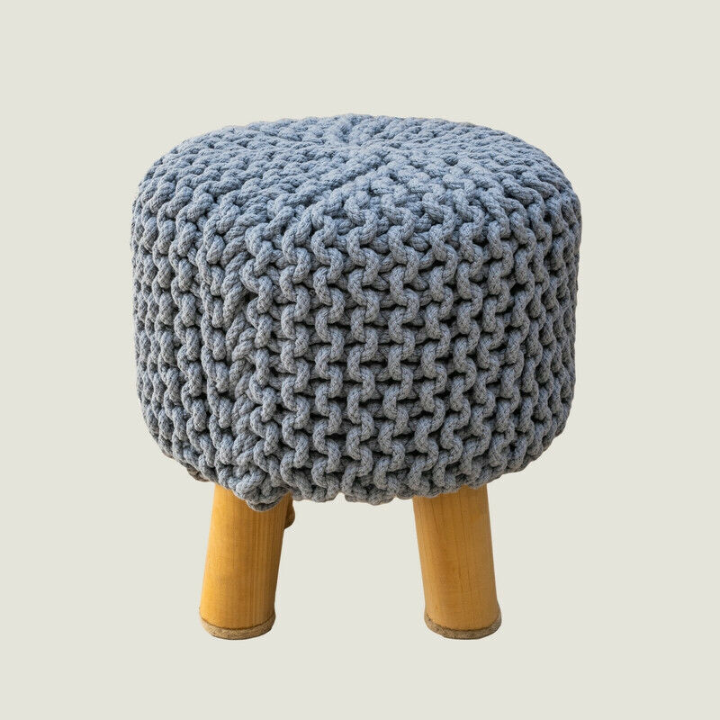 Kids Hand Knitted Cotton Braided Foot Rest Sitting Stool Ottoman Price