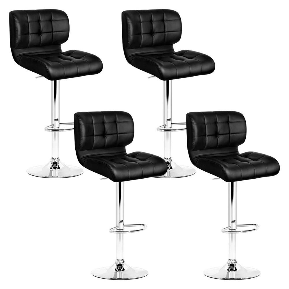 Artiss 2x Bar Stools Gas Lift Leather Padded Stool Black Price