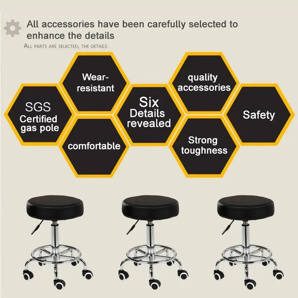 Salon Chair Bar Swivel Stool Office Roller Wheels Portable Height Adjust Leather BS8401 Price
