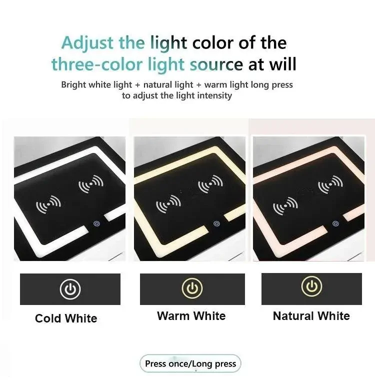 Wembley Smart Bedside Tables Side 3 Drawers Wireless Charging USB Nightstand LED Light AU Black Price