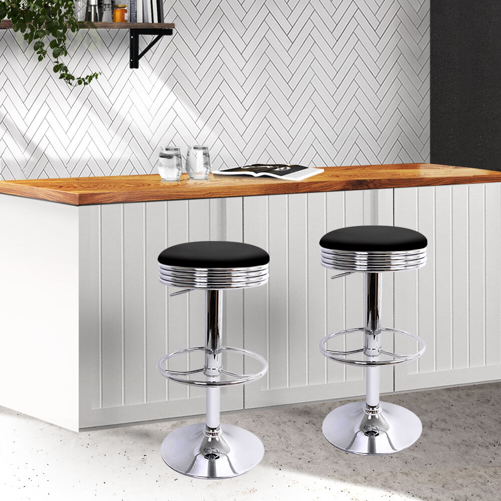 Backless PU Leather Bar Stools - Chrome Price