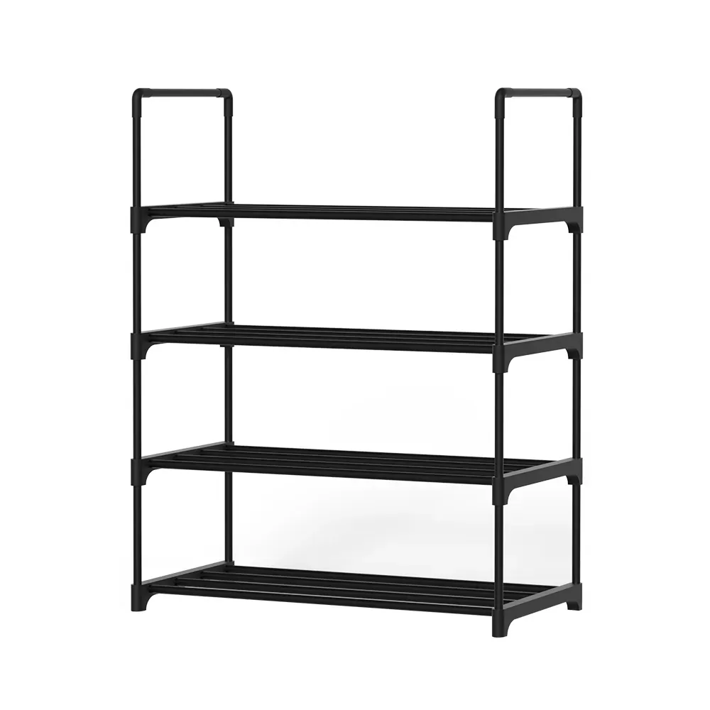 Shoe Rack Stackable Shelves 4 Tiers Shoes Storage Stand Black Price