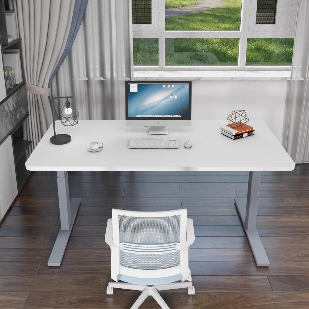 Standing Desk Height Adjustable Sit Stand Motorised Grey Dual Motors Frame Price