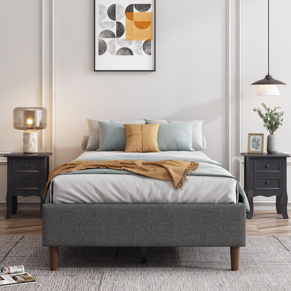 Bed Frame Mattress Foundation (Dark Grey) Price