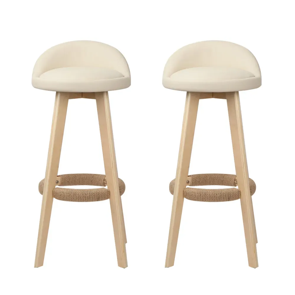 Set of 2 PU Leather Backrest Bar Stools Price
