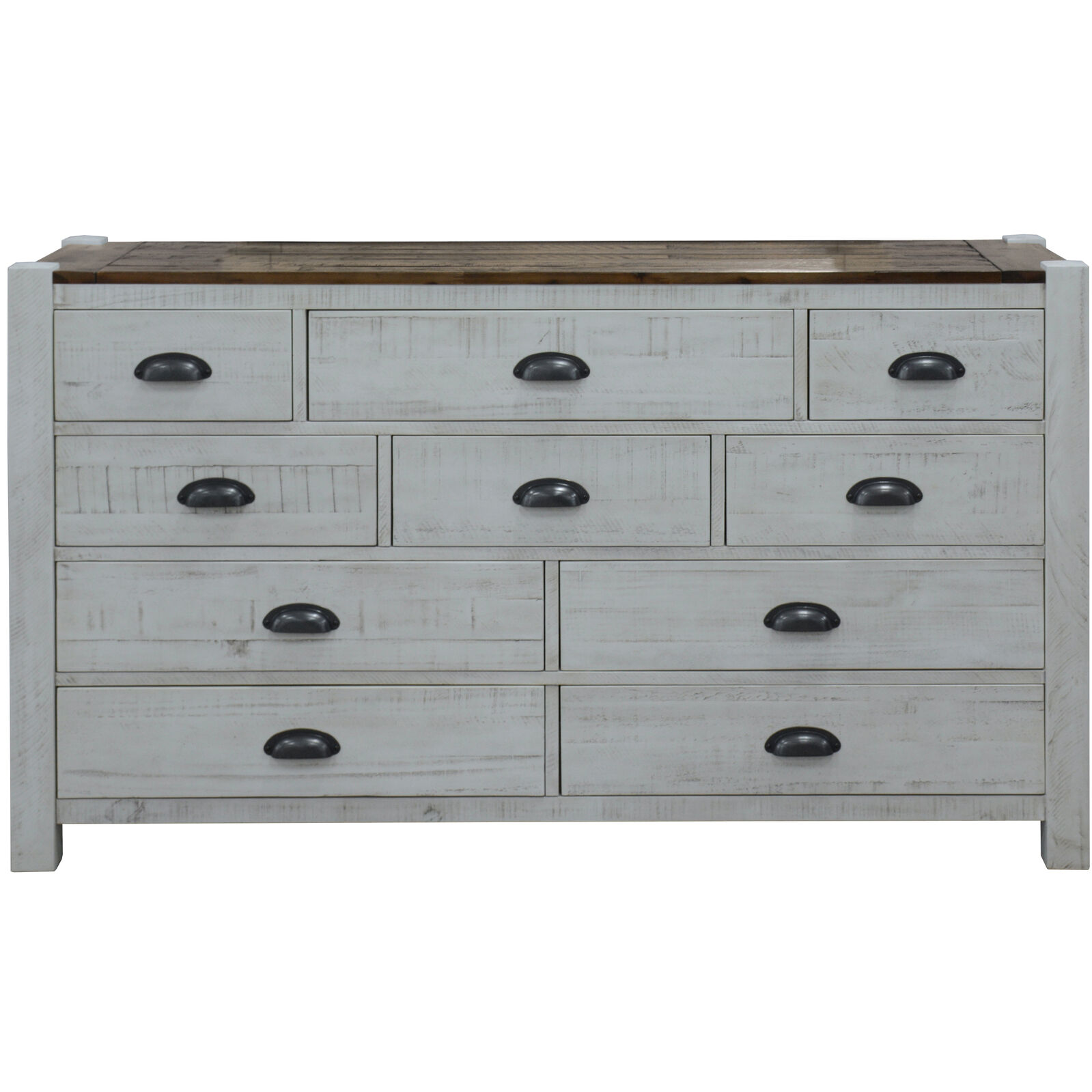 Erica Tallboy Chest of Drawers Solid Acacia Timber Wood Cabinet Brown White Price
