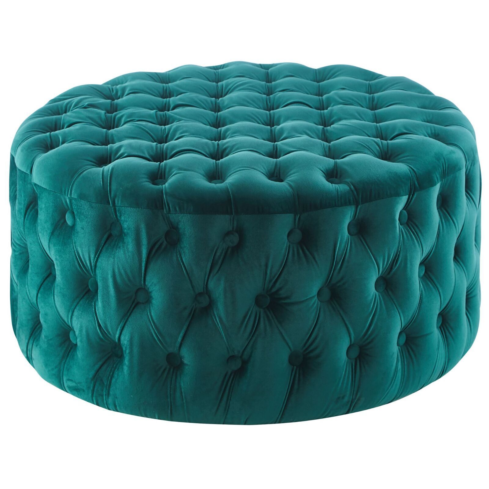 Cosmos Tufted Velvet Fabric Round Ottoman Footstools Price