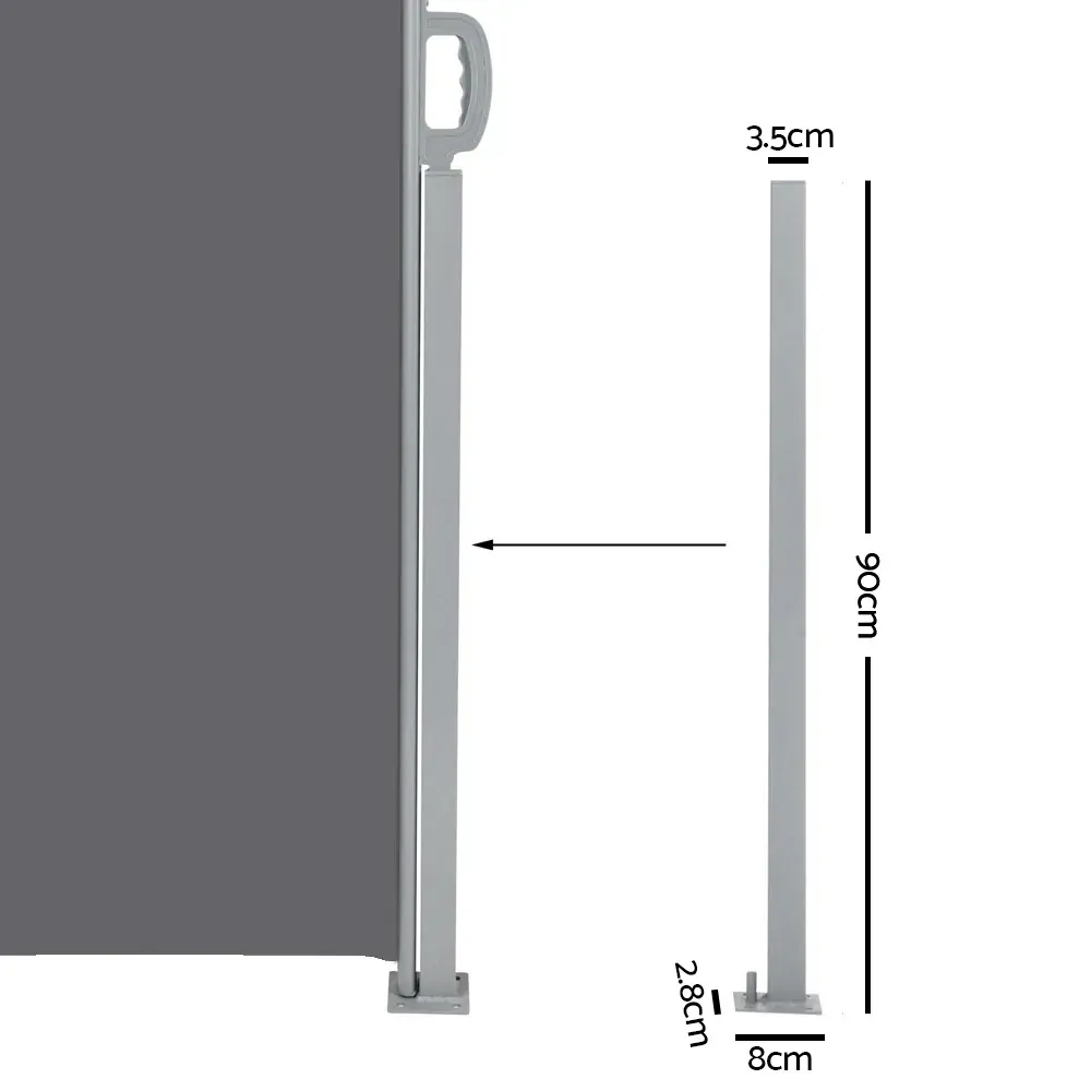 Retractable Side Awning Garden Patio Shade Screen Panel Grey Price