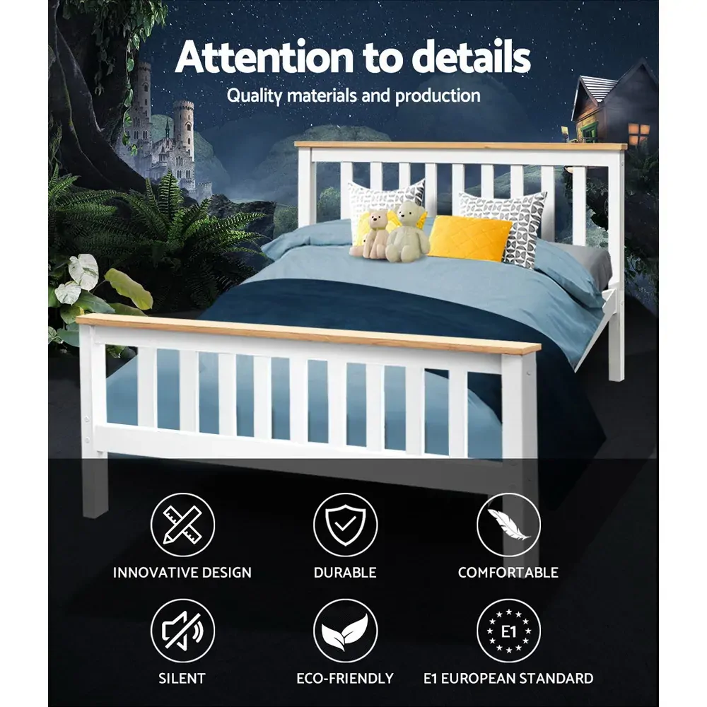 Ampthill Wooden Bed Frame PONY Timber Mattress Base Bedroom Kids Price