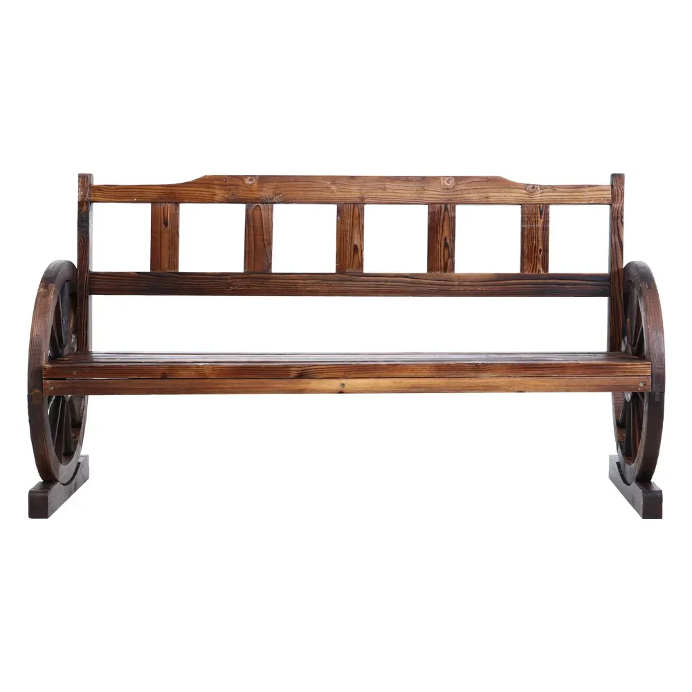 Garden Bench Wooden Wagon Chair Outdoor Furniture Backyard Lounge Charcoal Price