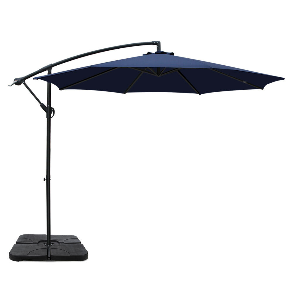 3M Umbrella with Base Outdoor Umbrellas Cantilever Sun Beach Garden Patio Price