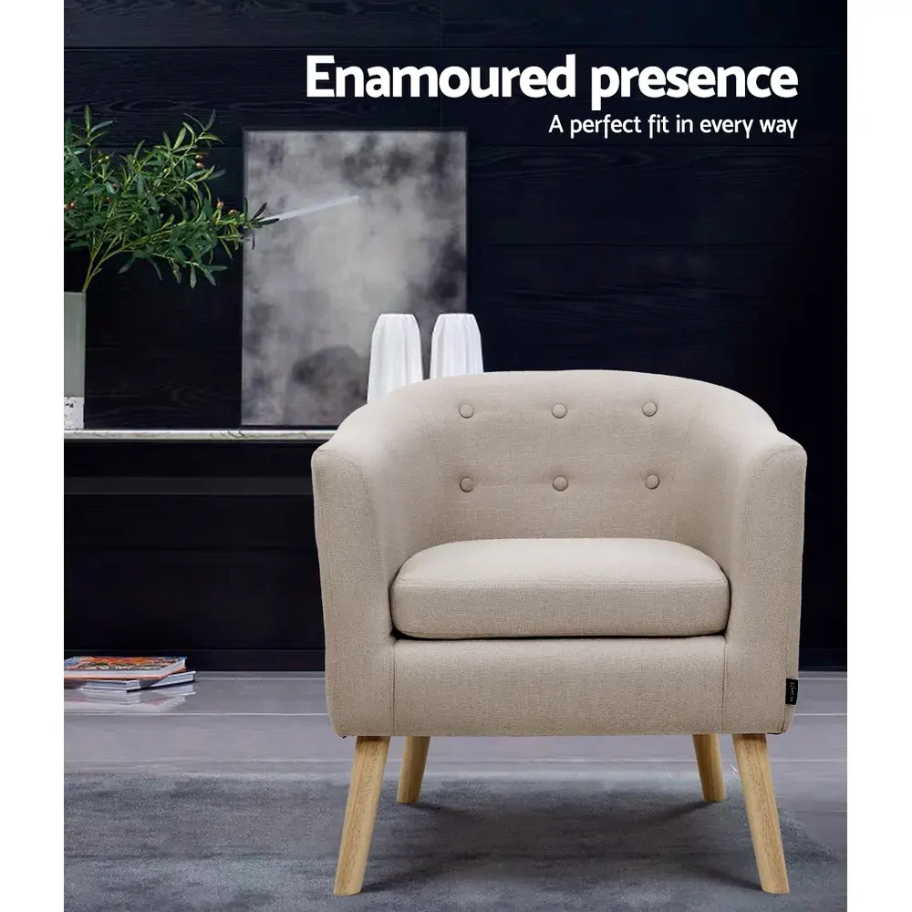 ADORA Armchair Tub Chair Single Accent Armchairs Sofa Lounge Fabric Price