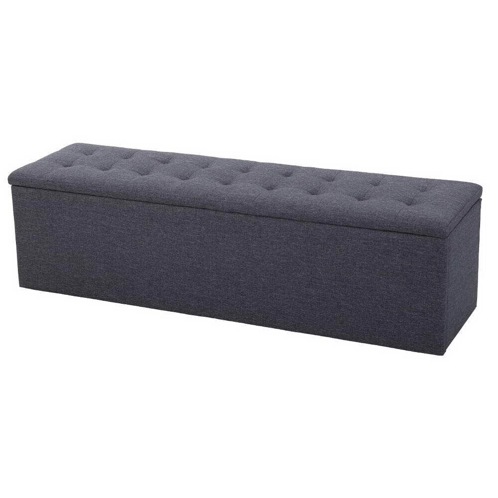 Artiss Storage Ottoman Blanket Box 140cm Linen Dark Grey Price