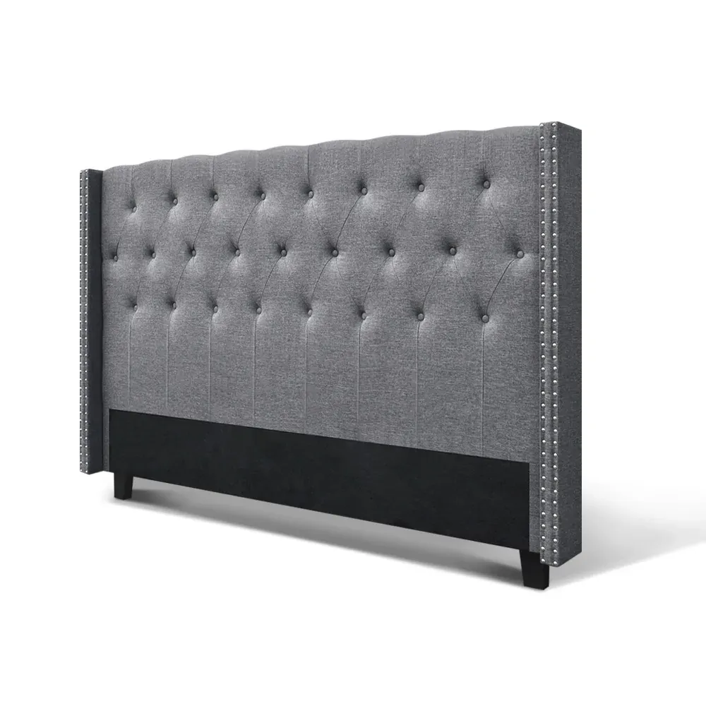 Bed Head Headboard Bedhead Fabric Frame Base Grey LUCA Price