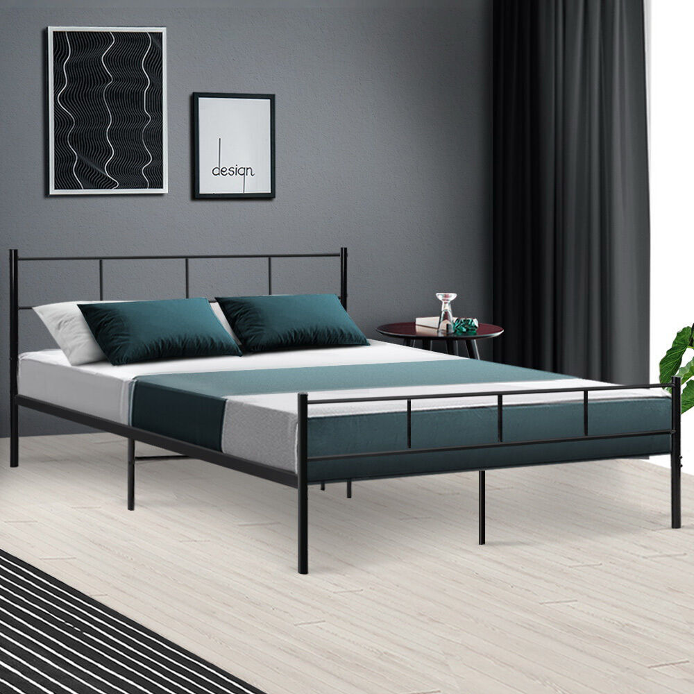 Manna Metal Bed Frame Platform Foundation Mattress Base SOL Black Price