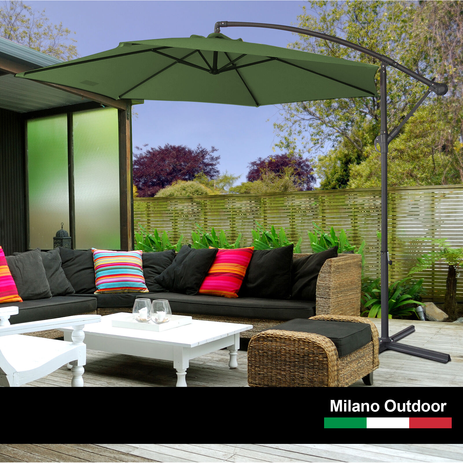 3M Outdoor Umbrella Cantilever With Protective Cover Patio Garden Shade Price