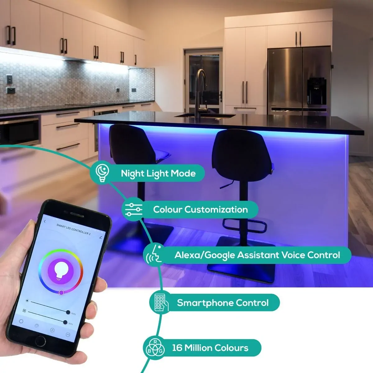 activiva IP65 Smart RGB & Warm White LED Strip Lights Price