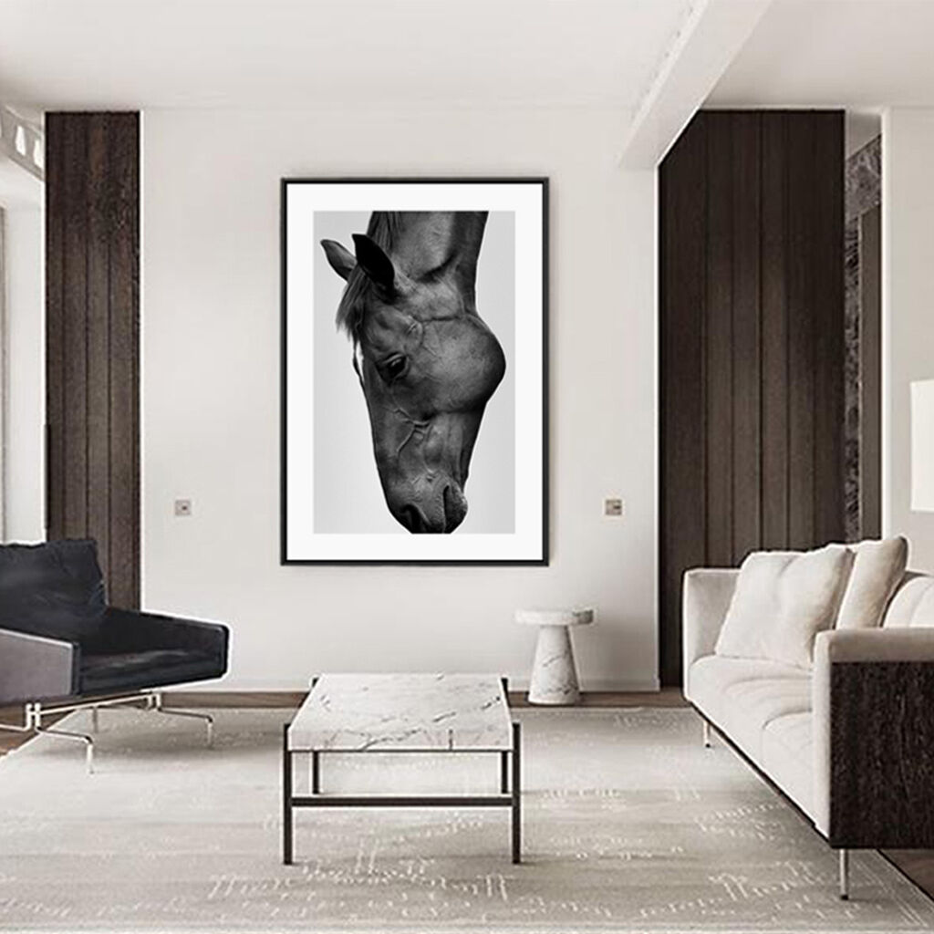 Modern Black Horse Black Frame Canvas Wall Art Price