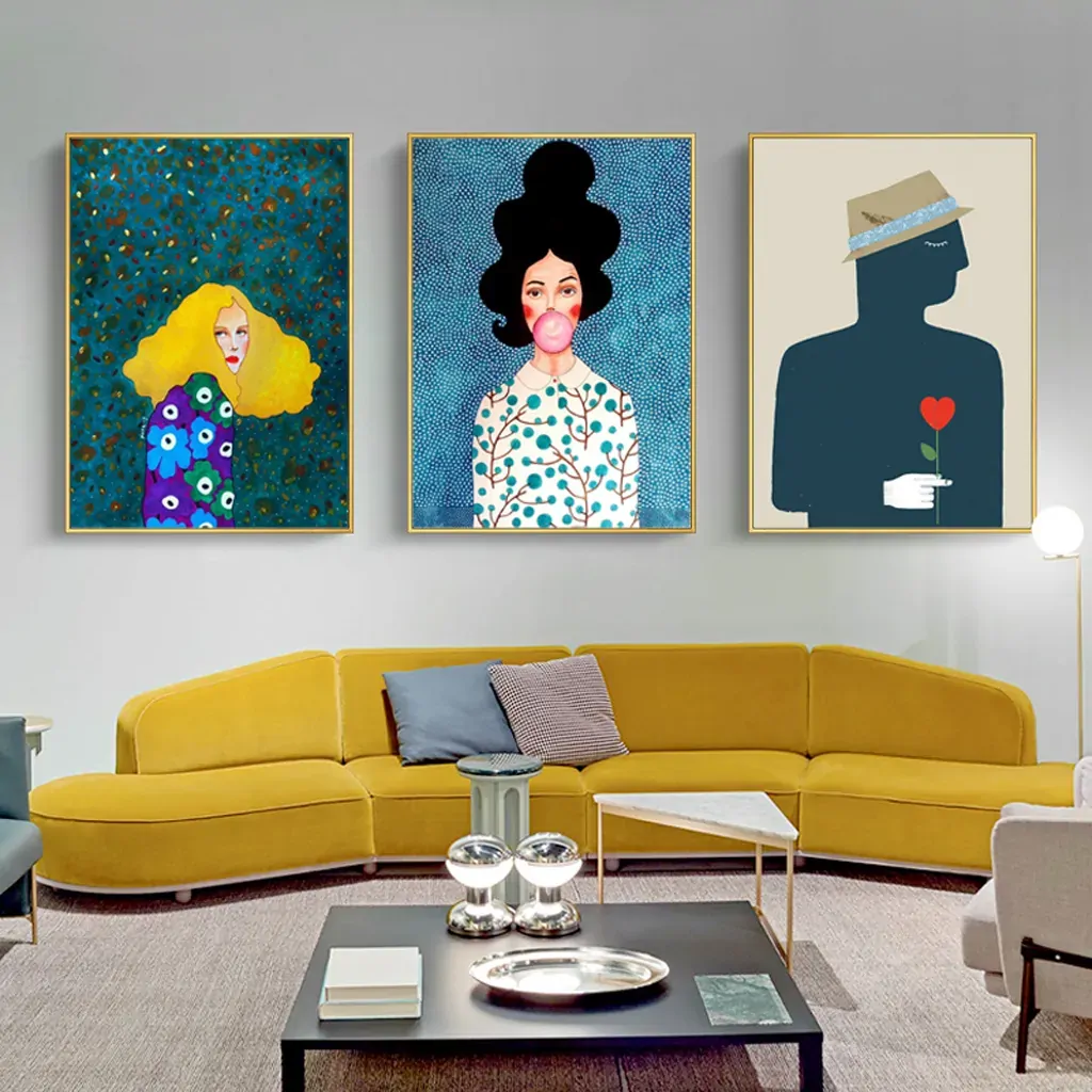 Modern Figure 3 Sets Gold Frame Canvas Wall Art Price