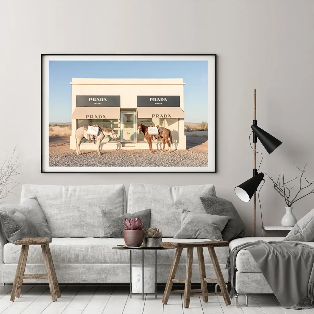 Horses Prada Black Frame Canvas Wall Art Price