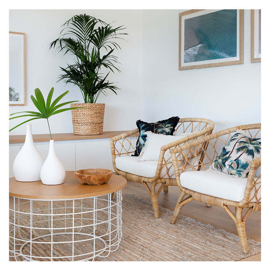 Cushion Cover-Coastal Fringe Black-Palm Trees Black Price
